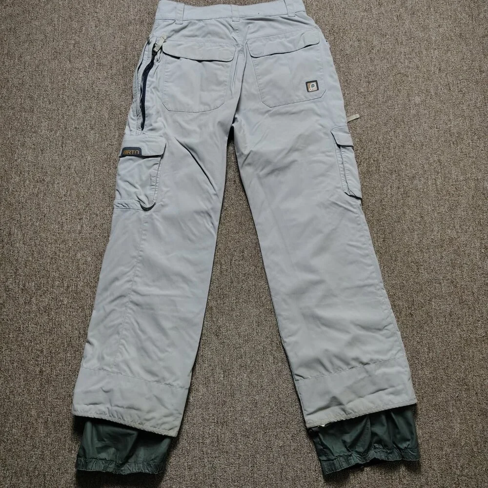 BURTON Snowboard Pants Women M Gray BIOLITE Insulated Straight Leg Distressed - Picture 3 of 8